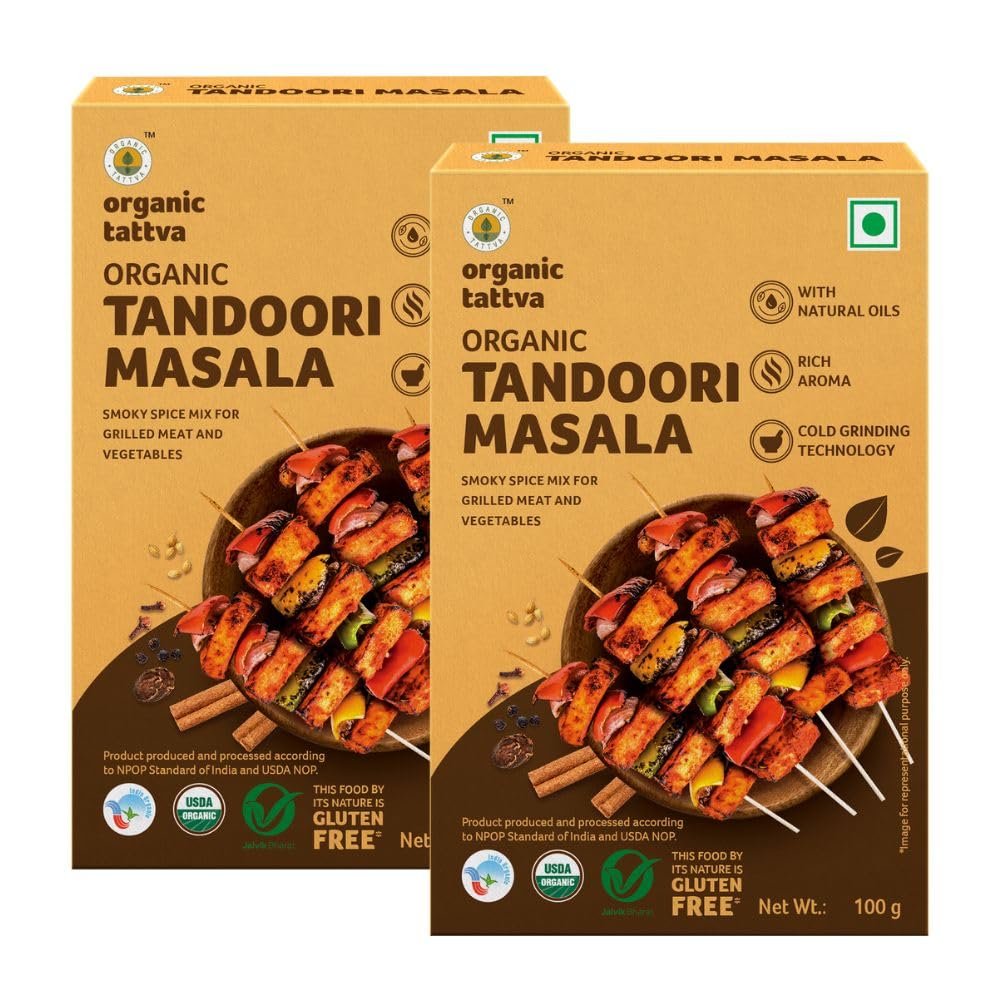 Organic Tattva, Organic Tandoori Masala 100 Gram | Pesticide and Chemical Free | With Natural Oils | Rich Aroma | Naturally Gluten Free | Pack of 2 (B0CH79MTSG) Amazon Price History, Amazon Price Tracker
