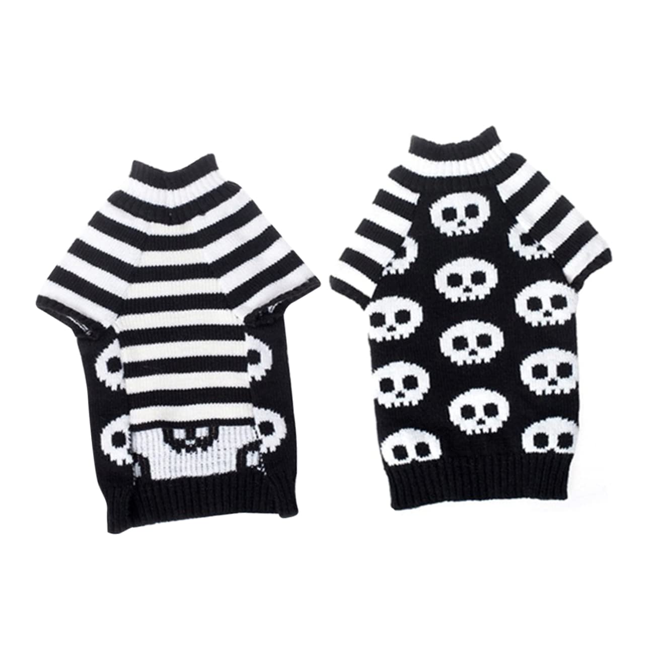 Housoutil 3 Pz Costume Nero Cappotto Invernale per Cani Felpa Nera Vestiti per Cani Maglione Haloween per Animali Domestici Maglione Invernale per Cani Scheletro Vestiti del Cane Vestire