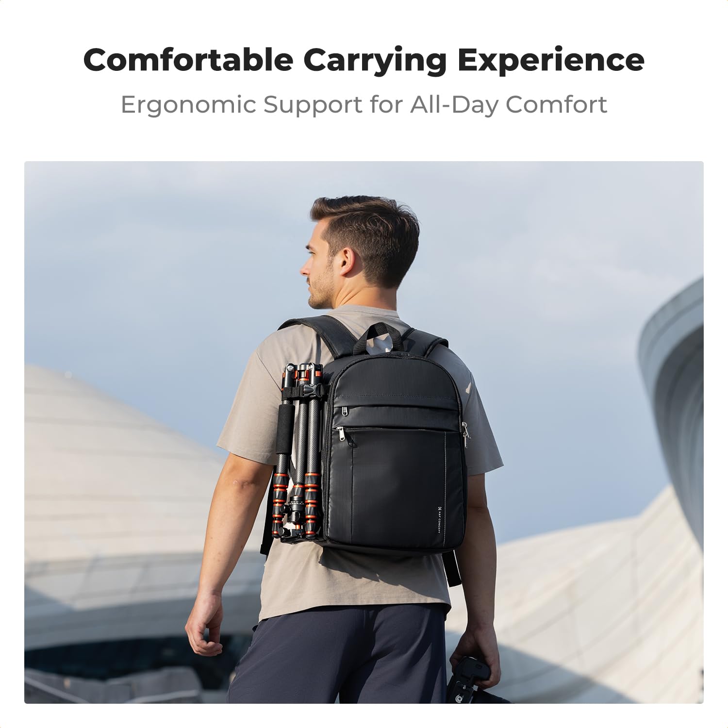 K&F CONCEPT Camera Bag Backpack, Professional DSLR/SLR/Mirrorless Camera Backpack, Photography Camera Case with Tripod Holder & Rain Cover Compatible with Canon/Sony/Nikon/FUJIFILM