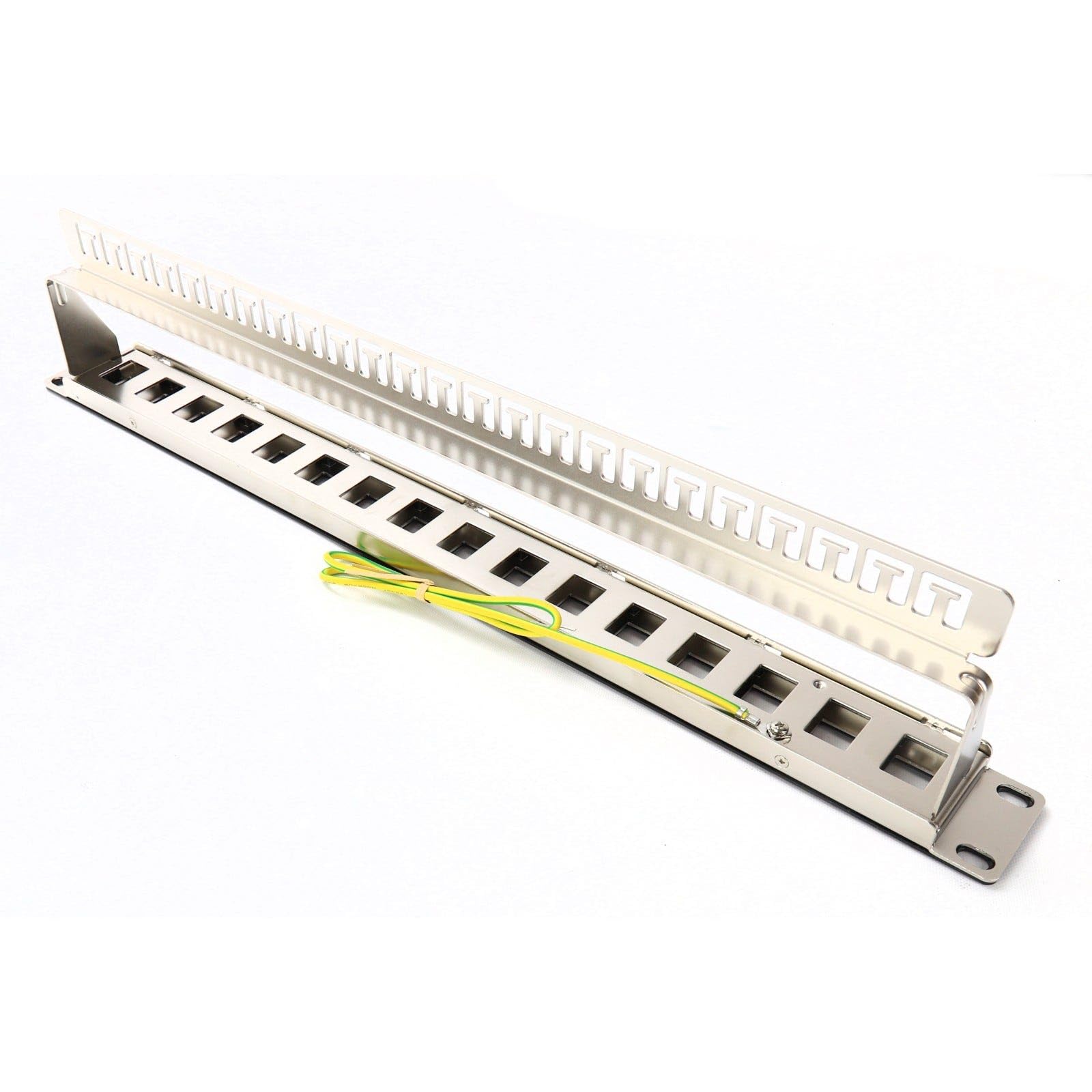 Excel Panneau de brassage Keystone déchargé 24 ports 1U 48,3 cm avec barre de gestion des câbles