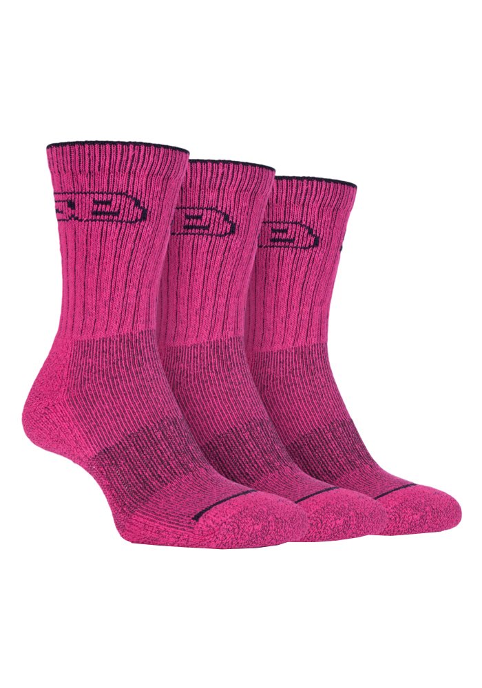 Storm Bloc - 3 Pairs Womens Cushioned Sole Breathable Cotton Rich Anti Blister Walking Socks (4-8 uk, SBLS001CER)
