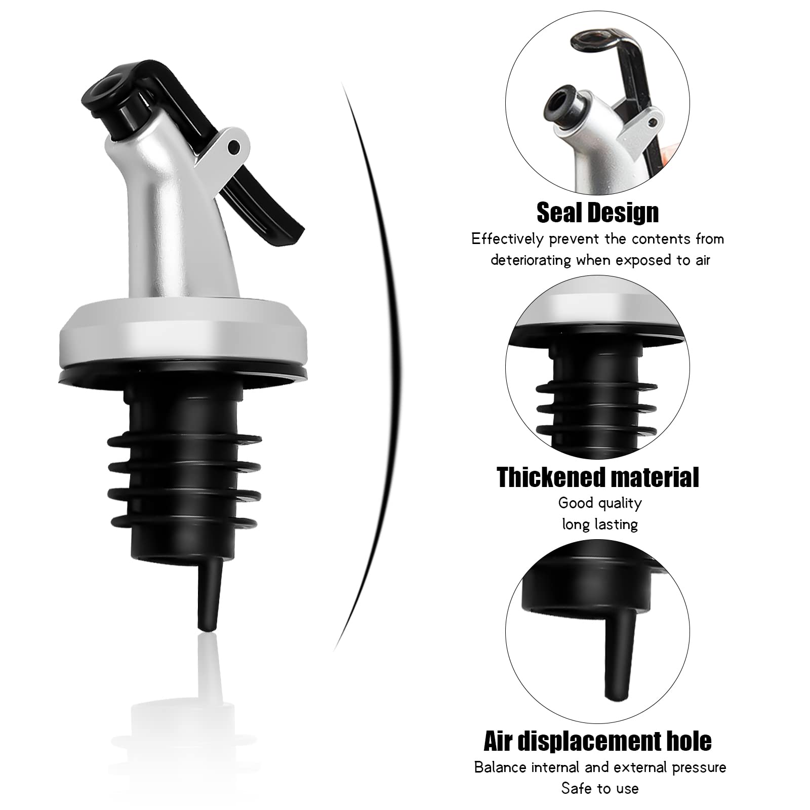 Lot De 2 Becs Verseurs En Acier Inoxydable Avec Bouchons Anti-poussière
