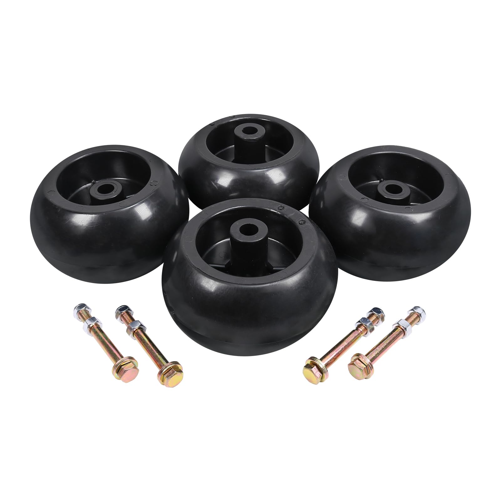DICMIC- Kit de 4 Ruedas Protectoras para Cubierta de cortacésped Compatible con Rotary 13445 Hustler 788166 31997 781708 MTD 734-04039 y más