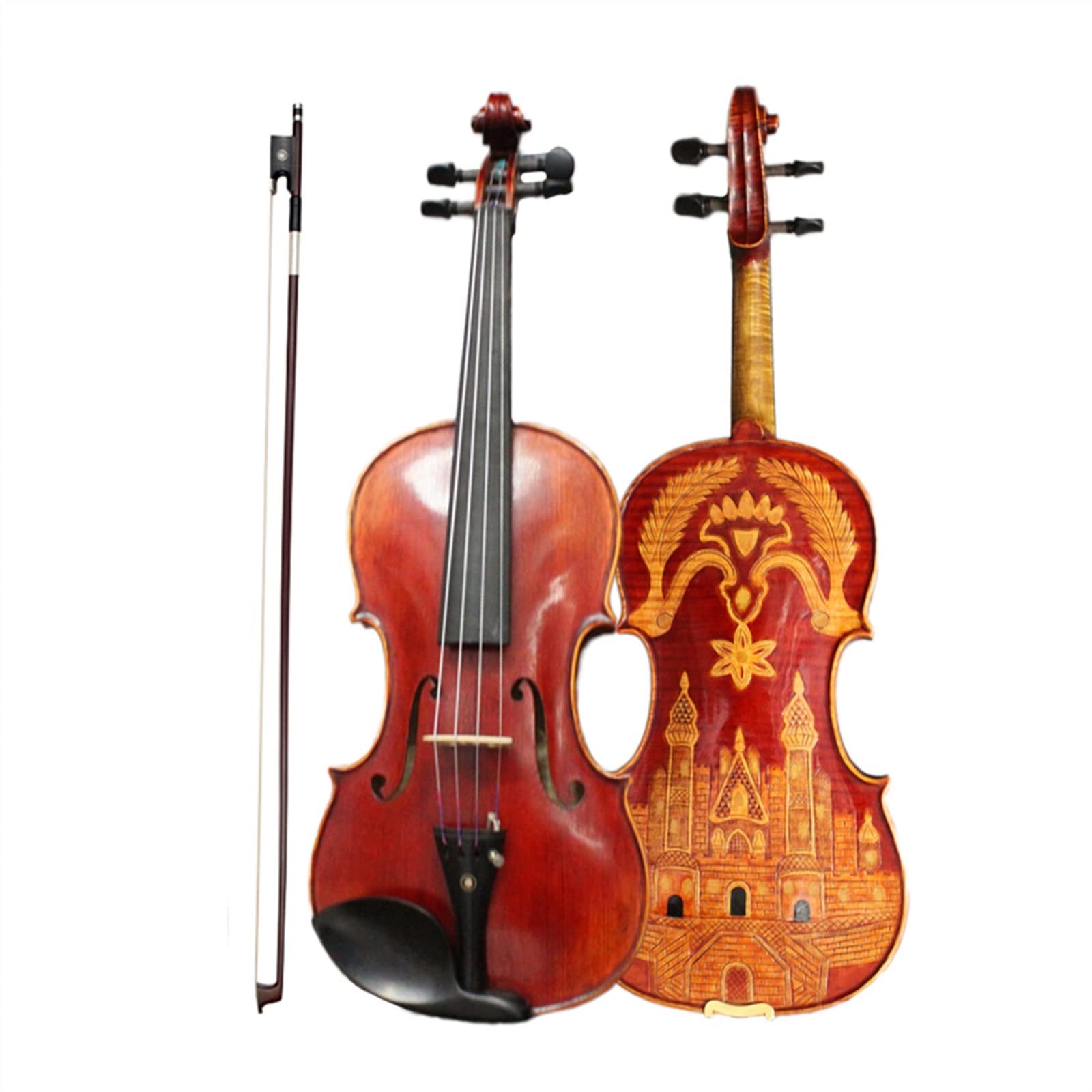 Handcarved 4/4 Violino Violino Eureopean Violino Strumento Musicale Aperto Chiaro Tono Corde Set di Strumenti Violini per Studenti