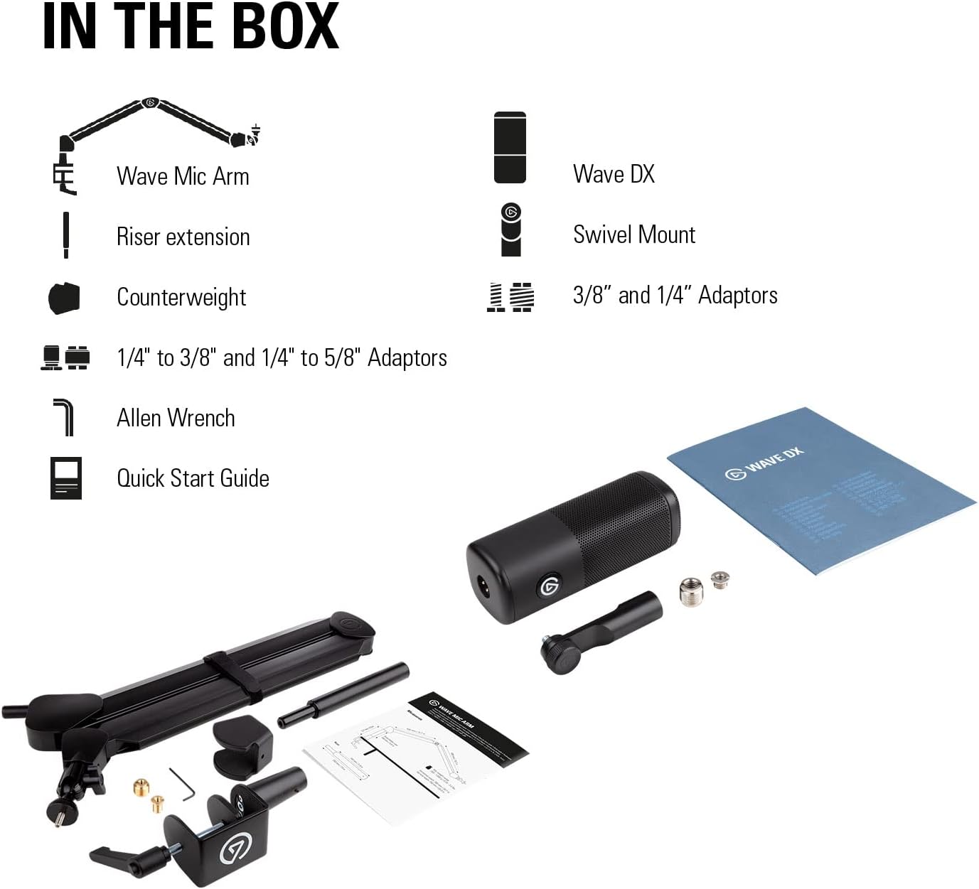Elgato Wave DX XLR Microphone, Speech Optimized, No Signal Booster Required, Reduces Unwanted Noise, Wide Acceptance Angle, Works With Any Audio Interface