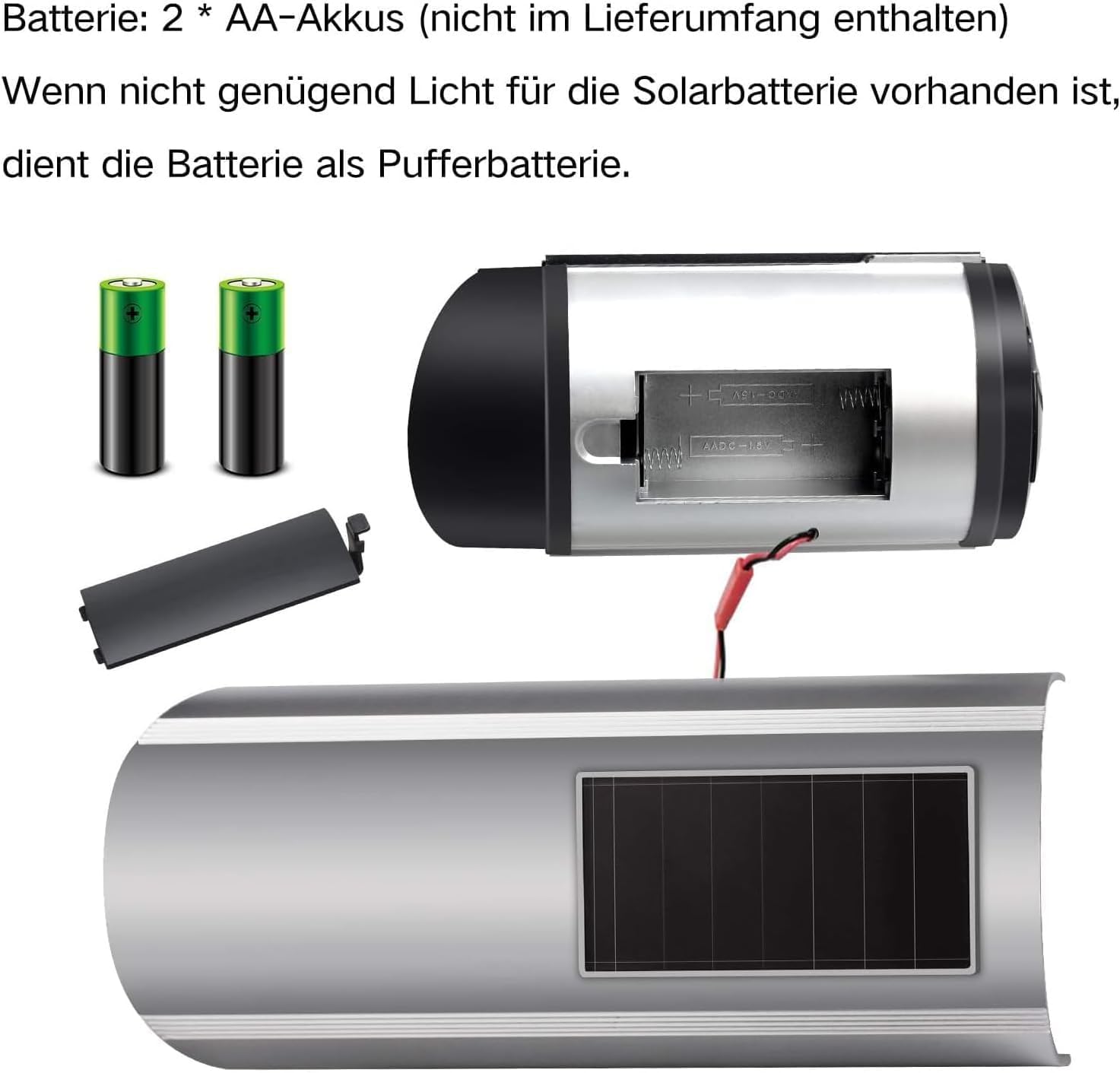 ERWEY 4 Pezzi Telecamera Finta di Sicurezza Solare, Telecamera di Sorveglianza CCTV Simulata per Uso Interno o Esterno con Luce LED Lampeggiante (Argento)