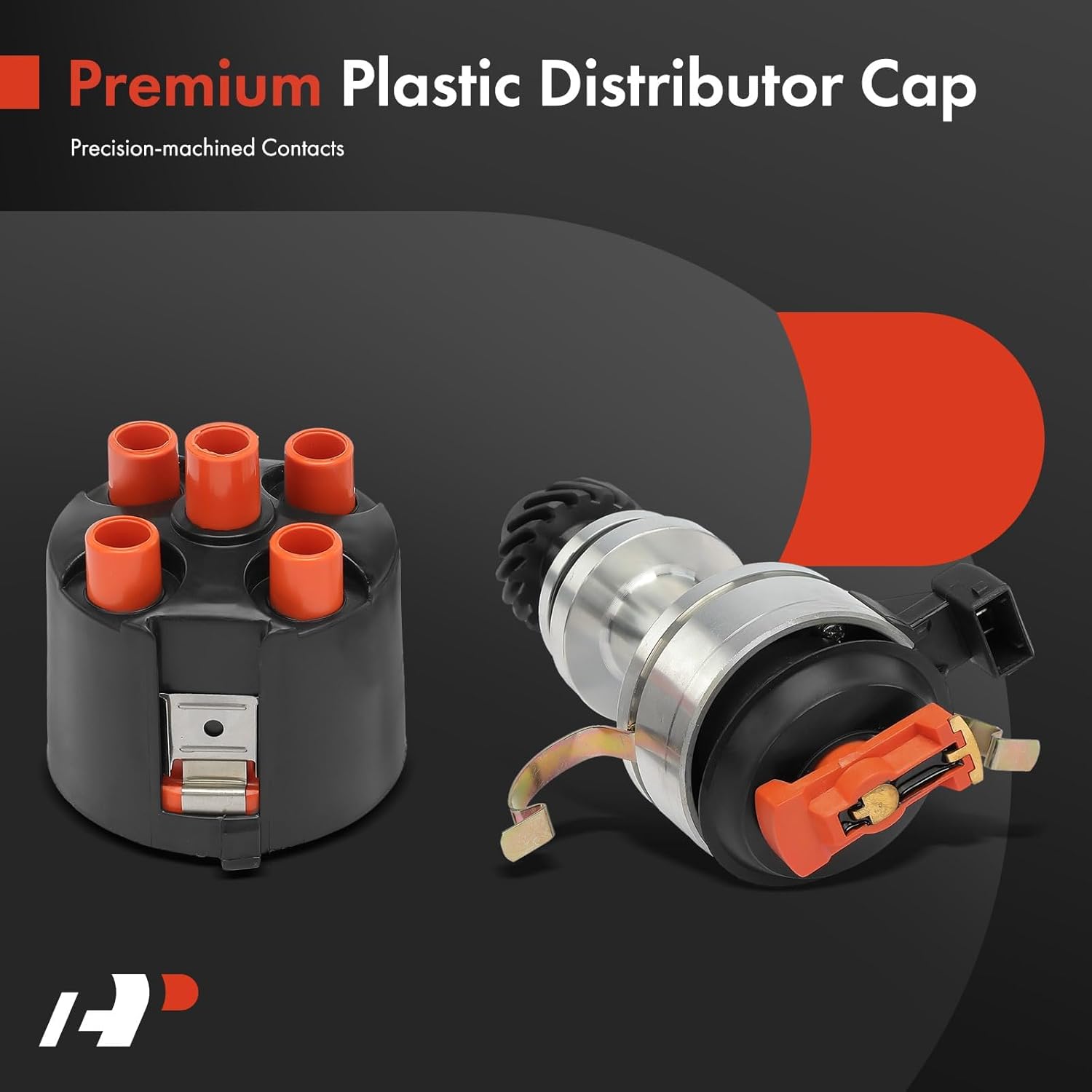 A-Premium Ignition Distributor with Cap and Rotor Compatible with Volkswagen Jetta/Golf 1996-1999, Cabrio 1996-2002, 2.0L