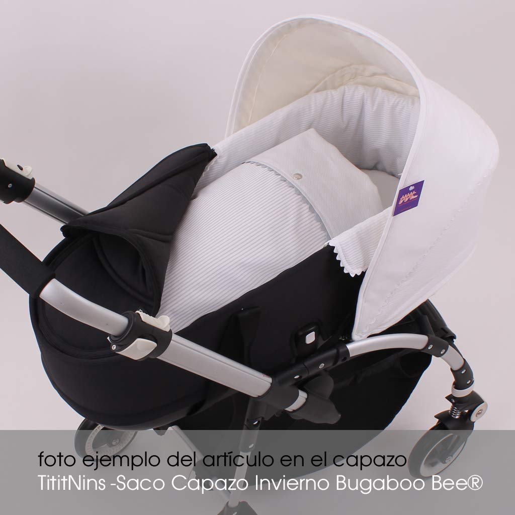 Saco Capazo Invierno para Bugaboo Bee 6 MIL GRIS.Velour Gris (**Interior Tejido Polar)