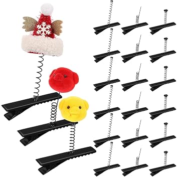 Abaodam 120Pcs Metal Duckbill Hair Clips with Spring Metal Barrettes - Diy Bows Making Crafts Accessories Black Alligator Clips Blank for Adults Kids Festival Party Favors Rave Sprouts 3 Style