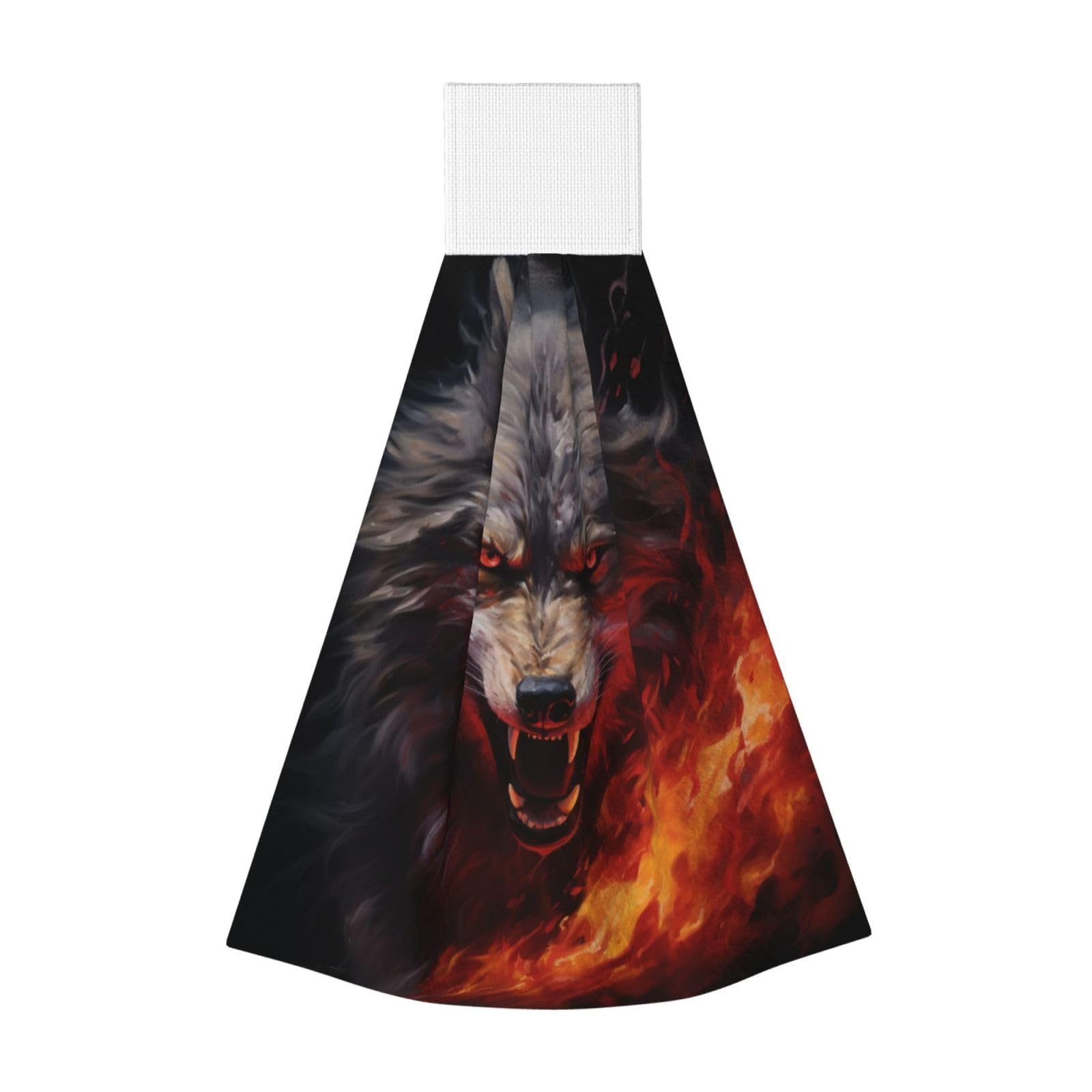 ZQYTGFDC Wolves in the Flame Roar Highly Absorbent Dish Towels Soft Coral Fleece Wipe