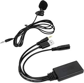 Adaptador de microfone, adaptador de microfone cabo de áudio auxiliar estéreo Bluetooth 5.0 substituição para Z4 E60 E63 E64 E66 E81 E82 E70 E90