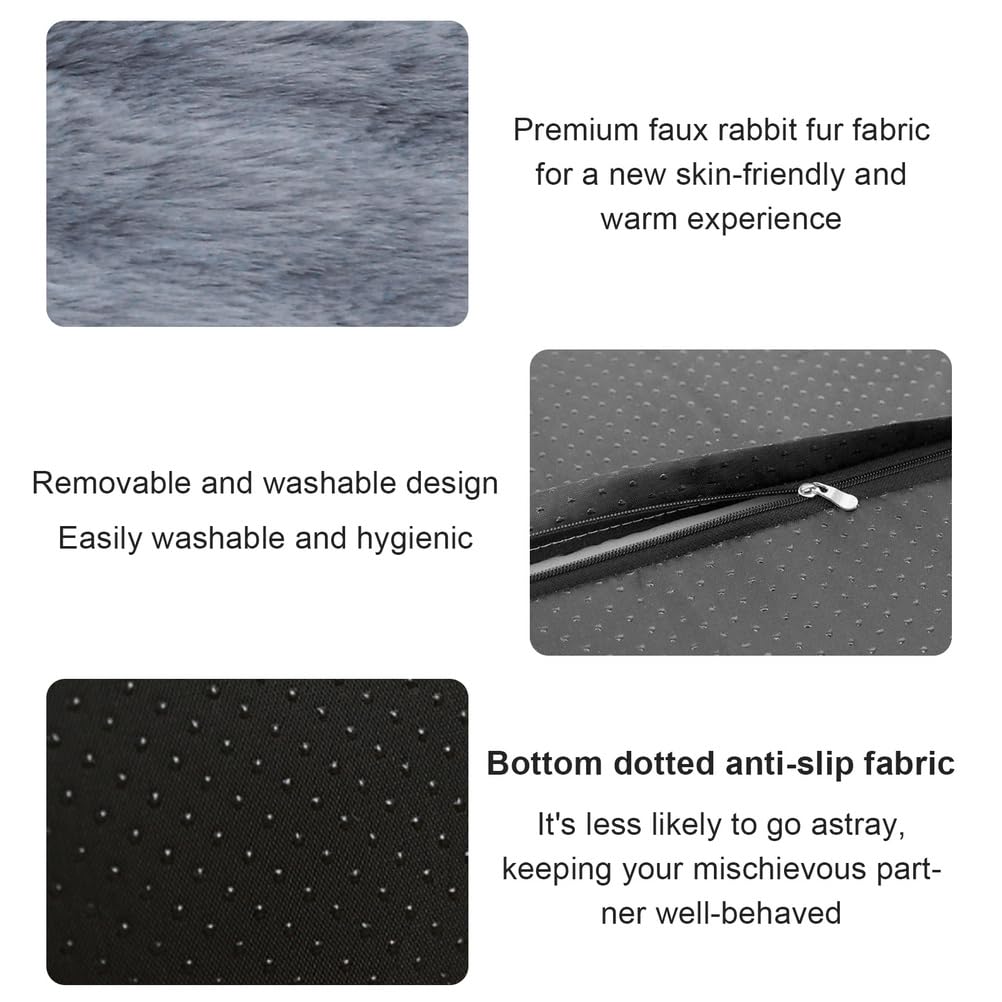 Colchoneta para Perro, Cojín Suave para Perro, Cama para Gatos con Desenfundable Y Lavable, Camas Antideslizantes para Perros, para Gatos Y Perros Medianos Y Pequeños,Gris,M
