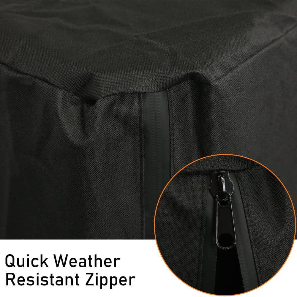 Close-up of the quick weather-resistant zipper on the grill cover
