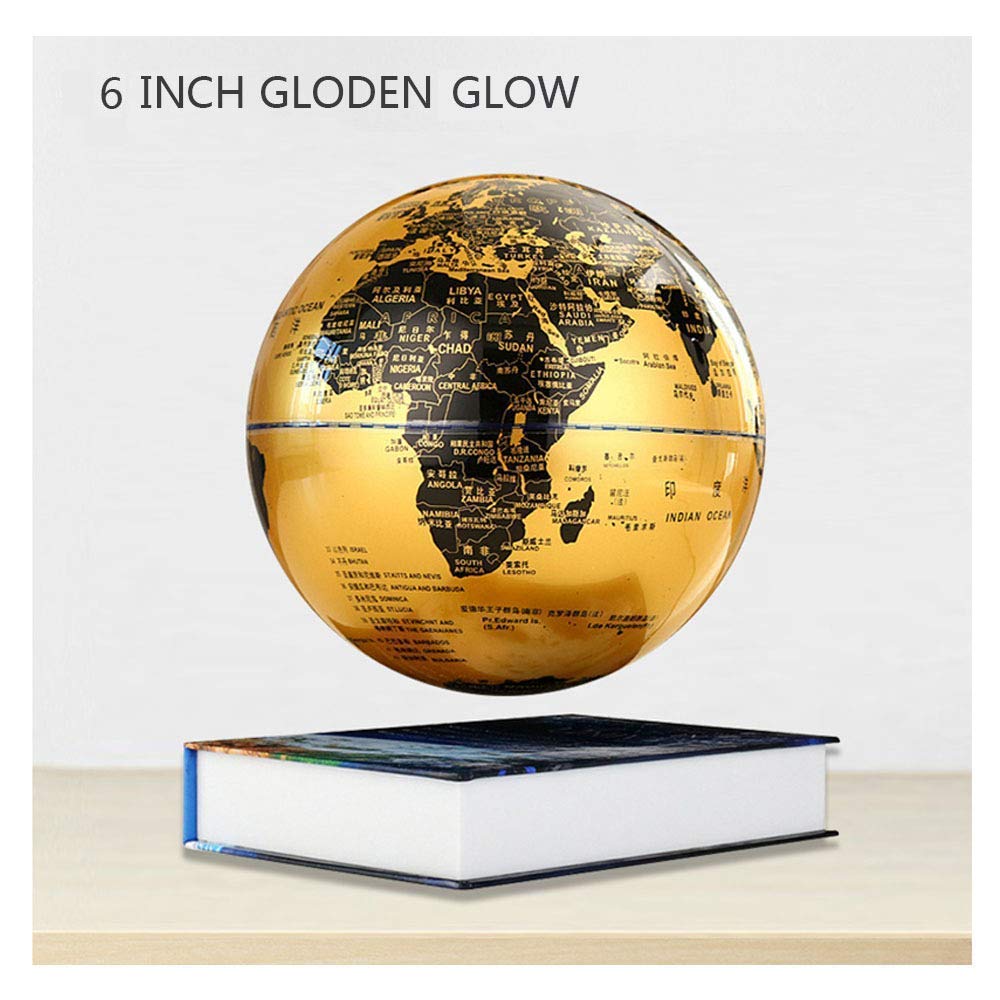 Magnetic Floating Rotating Globe Decoration Book Glowing Desk Decoration Creative Gift Light Home Decoration With Funing And Education (E)