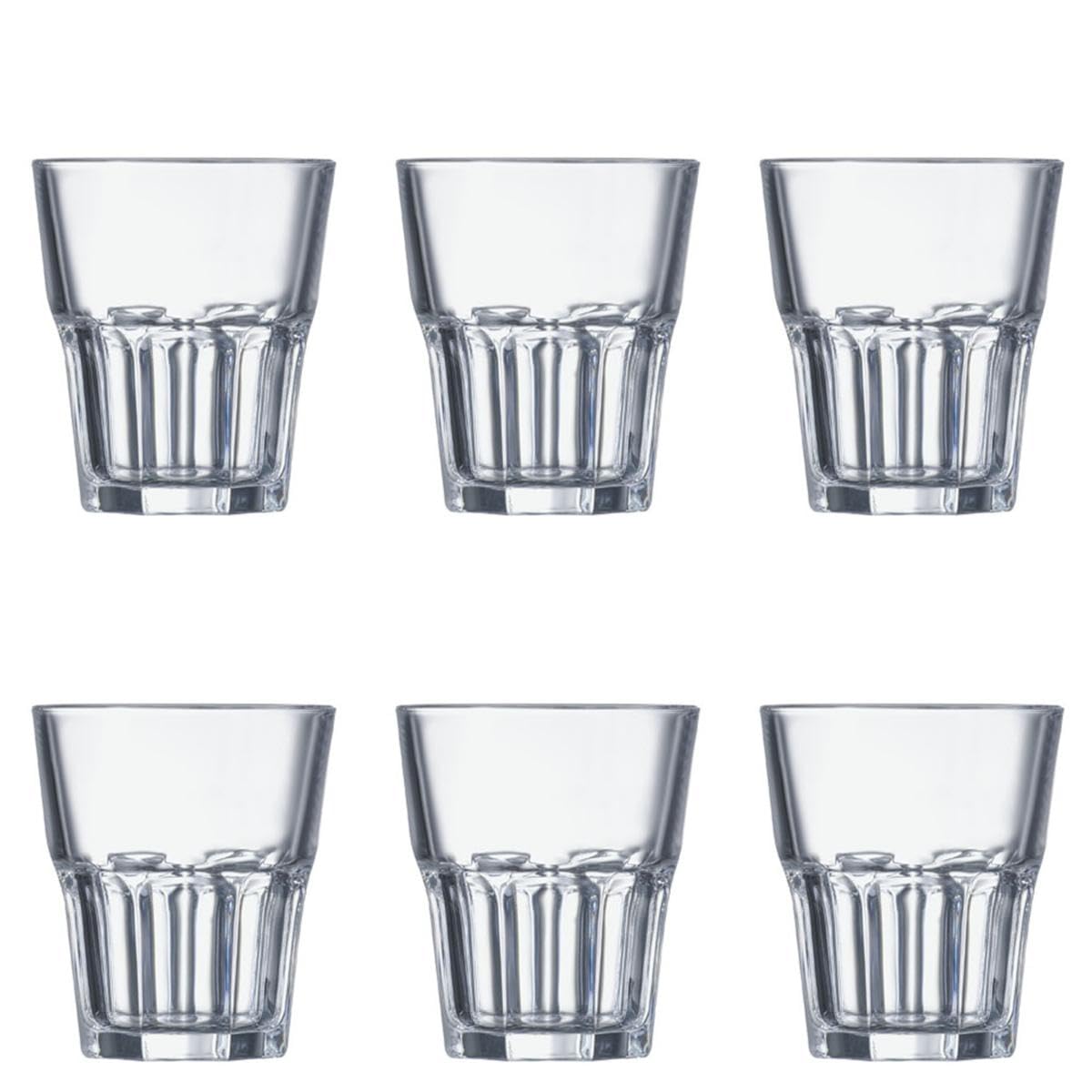 ARC J2612 Pack of 6 Glasses Glass Granite Tempered Glass 27 cl