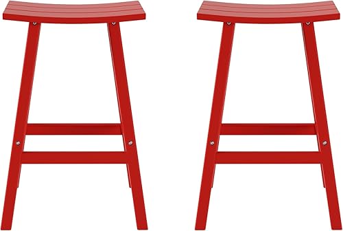 Vista 194 de WestinTrends Malibu - Juego de 2 taburetes para sillín para exteriores/patio, 24 alturas, color negro