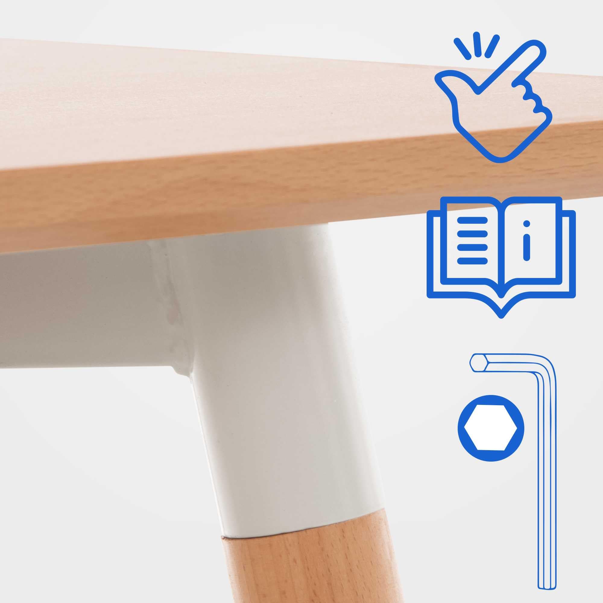 CLP Mesa Auxiliar Viborg I Mesa de Centro con Tablero de MDF I Mesa de Café con Base de Madera I Mesa de Cocina Nórdica, Color:Natura, Tamaño:80 cm