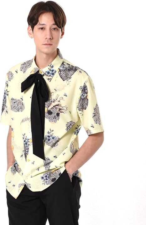 Amazon ミルクボーイ Honeyed ボウタイ シャツ メンズ Free ハニーイエロー Tシャツ カットソー 通販