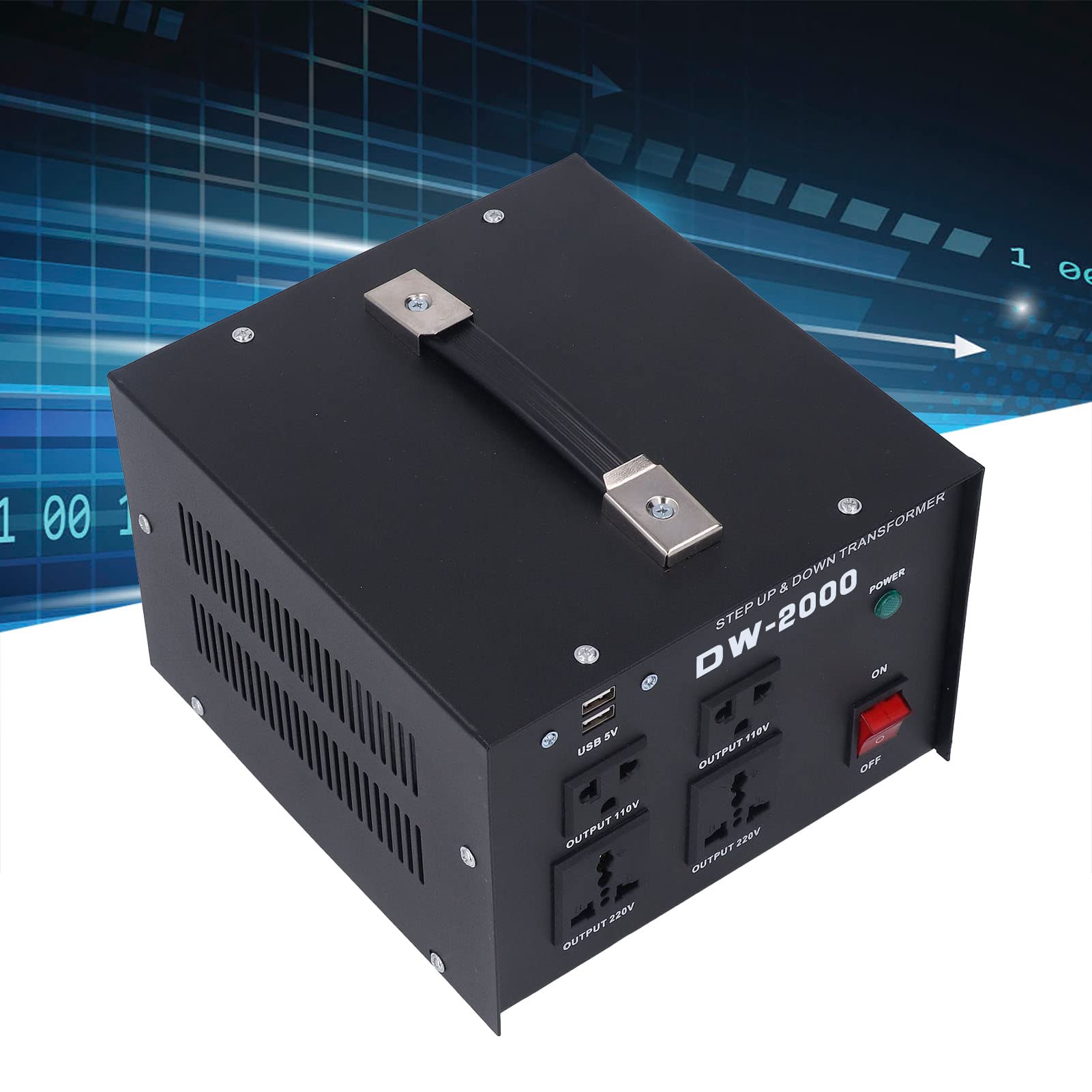 Power Boost Converter, convertidor de tensión portátil monofásico con entrada regulable y multitap para electrodomésticos Enchufe de la UE