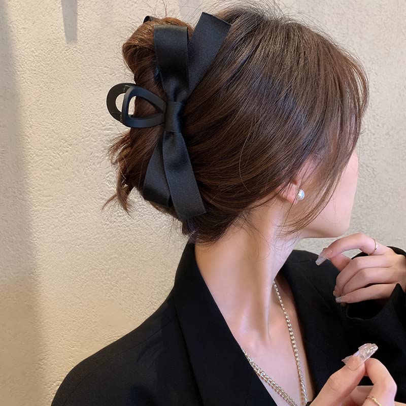 NWT Loveshackfancy ? Lorna Barrette Floral Black Coffee Bow Hair clip Amazon.com : Long Hair Bows with Ribbons, Lace, Tulle and  main image 3
