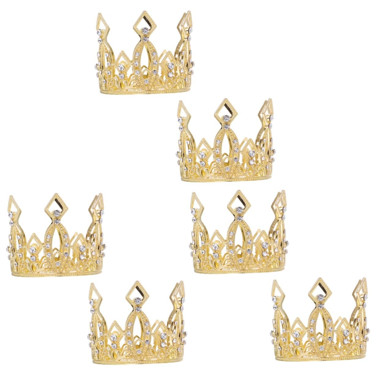 Décoration gateau bapteme : lot de 6 hauts de forme dorés pour fete réussie