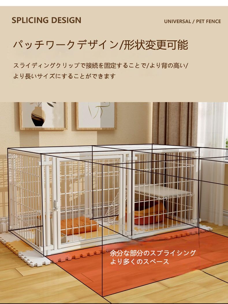 Amazon | ペットサークル 犬 ペットフェンス サークルケージ ドア付き