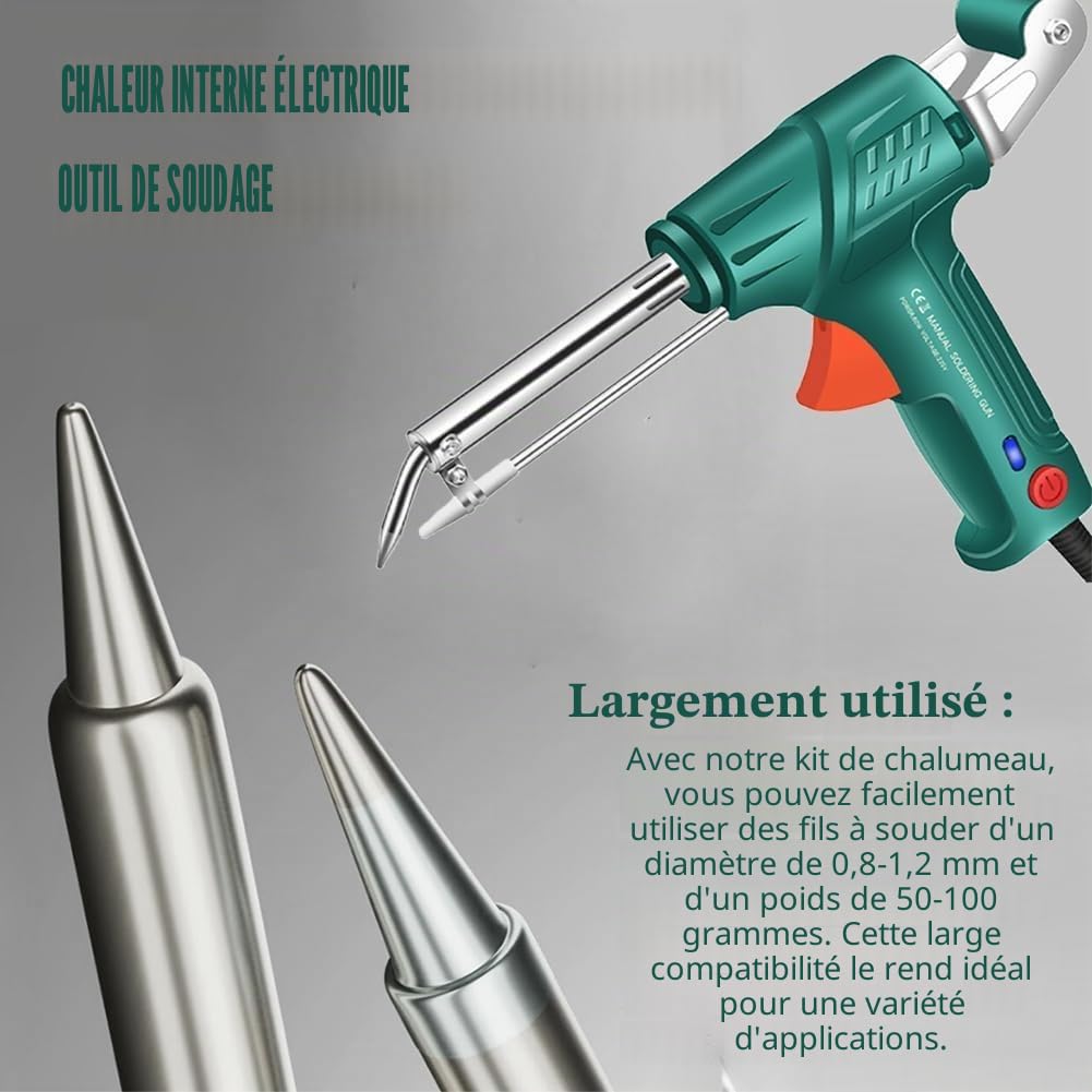 Kit de pistolet à souder multifonction pour fer et machines à souder filaire automatiques en cuivre et aluminium