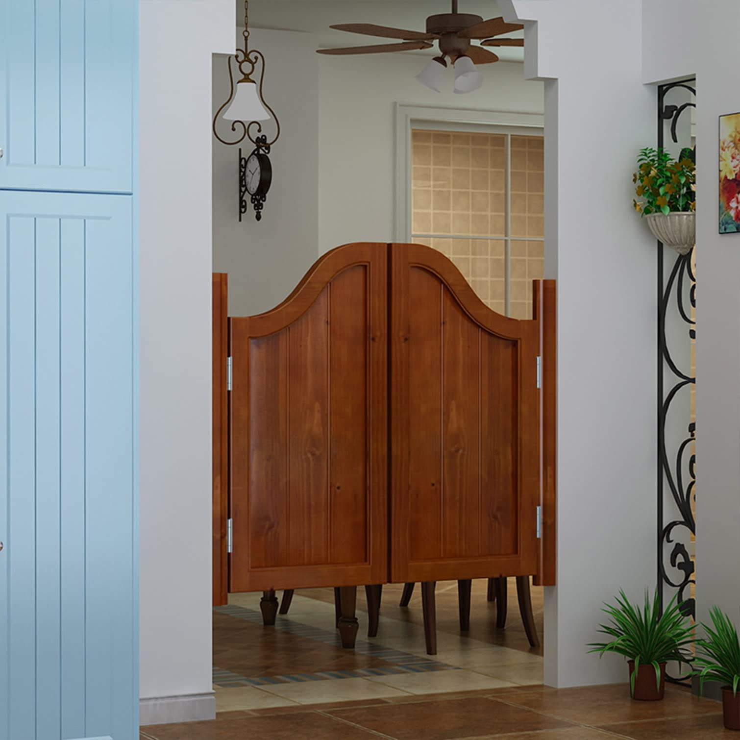 Schwingtür Saloon Türen Schwarz - Doppelte Cowboytüren Aus Massivholz 90cm Hoch