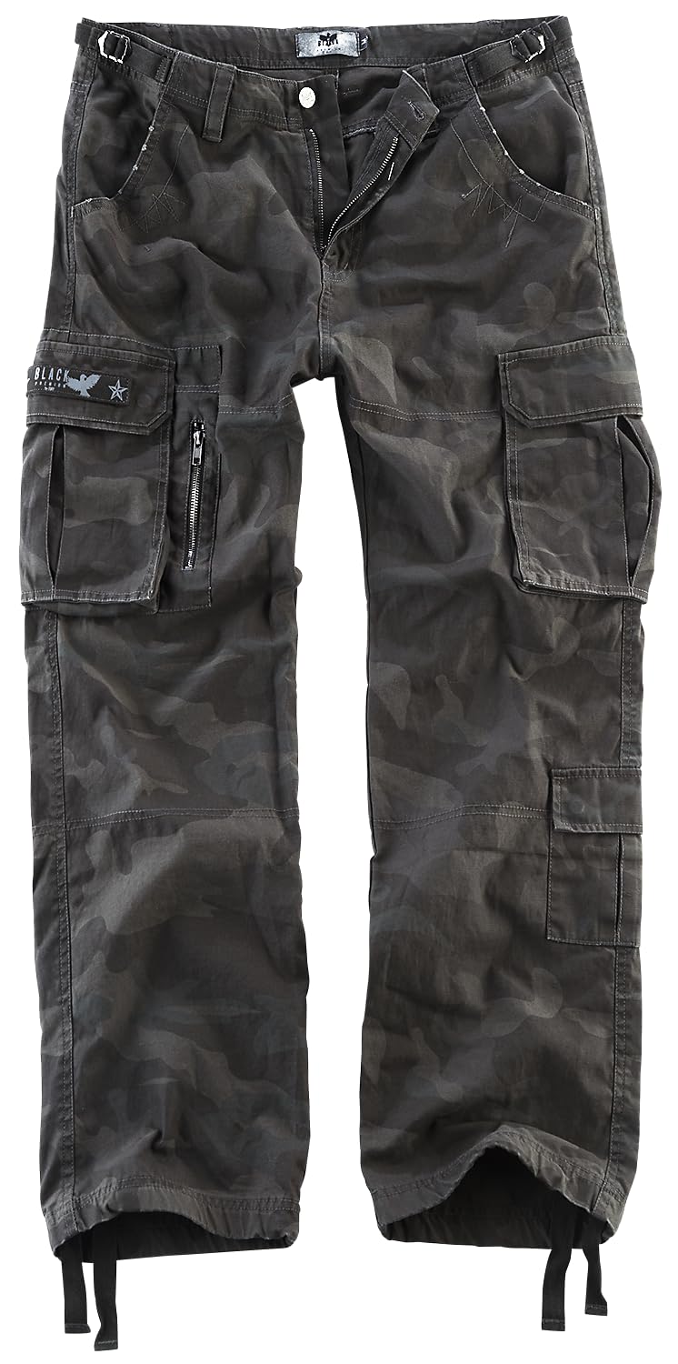 Black Premium by EMP Hombre Pantalones Cargo Negros