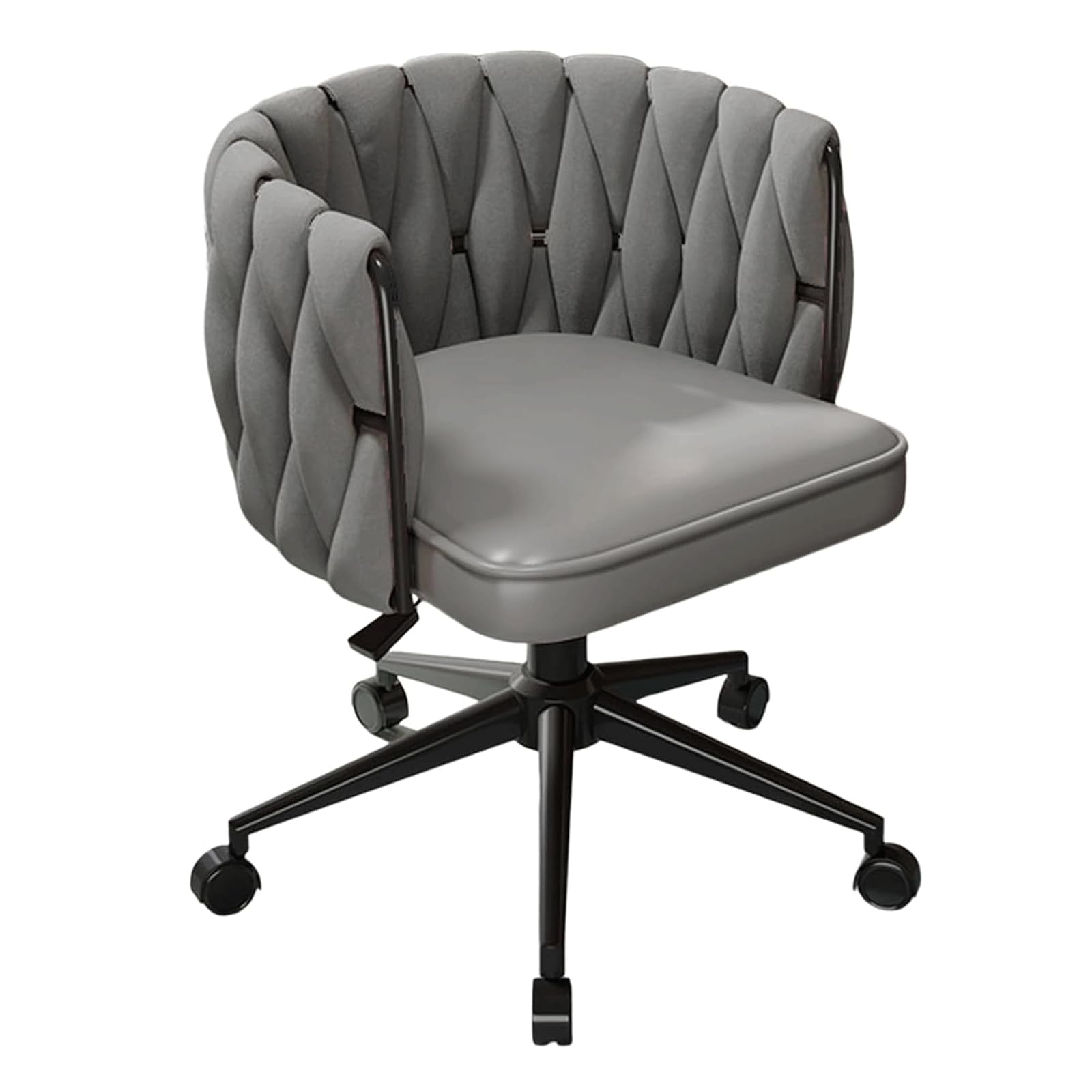 Chaise de bureau ergonomique réglable avec roulettes et dossier moyen en PU