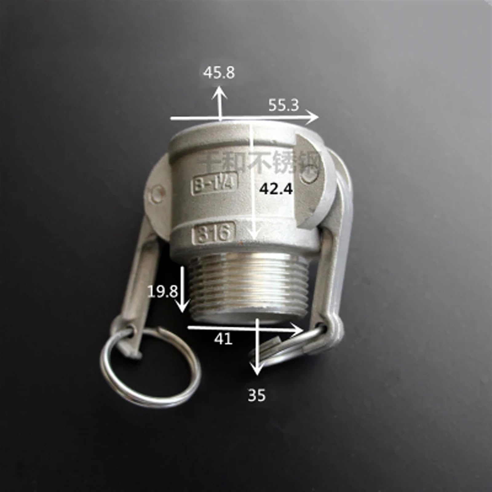 1/2 "BSPT macho x enchufe tipo B Camlock Acoplamiento de desconexión rápida 304/316 ranura de leva inoxidable for bombas de manguera Homebrew 3/4" 1 "2"(304,B_1-1/2")