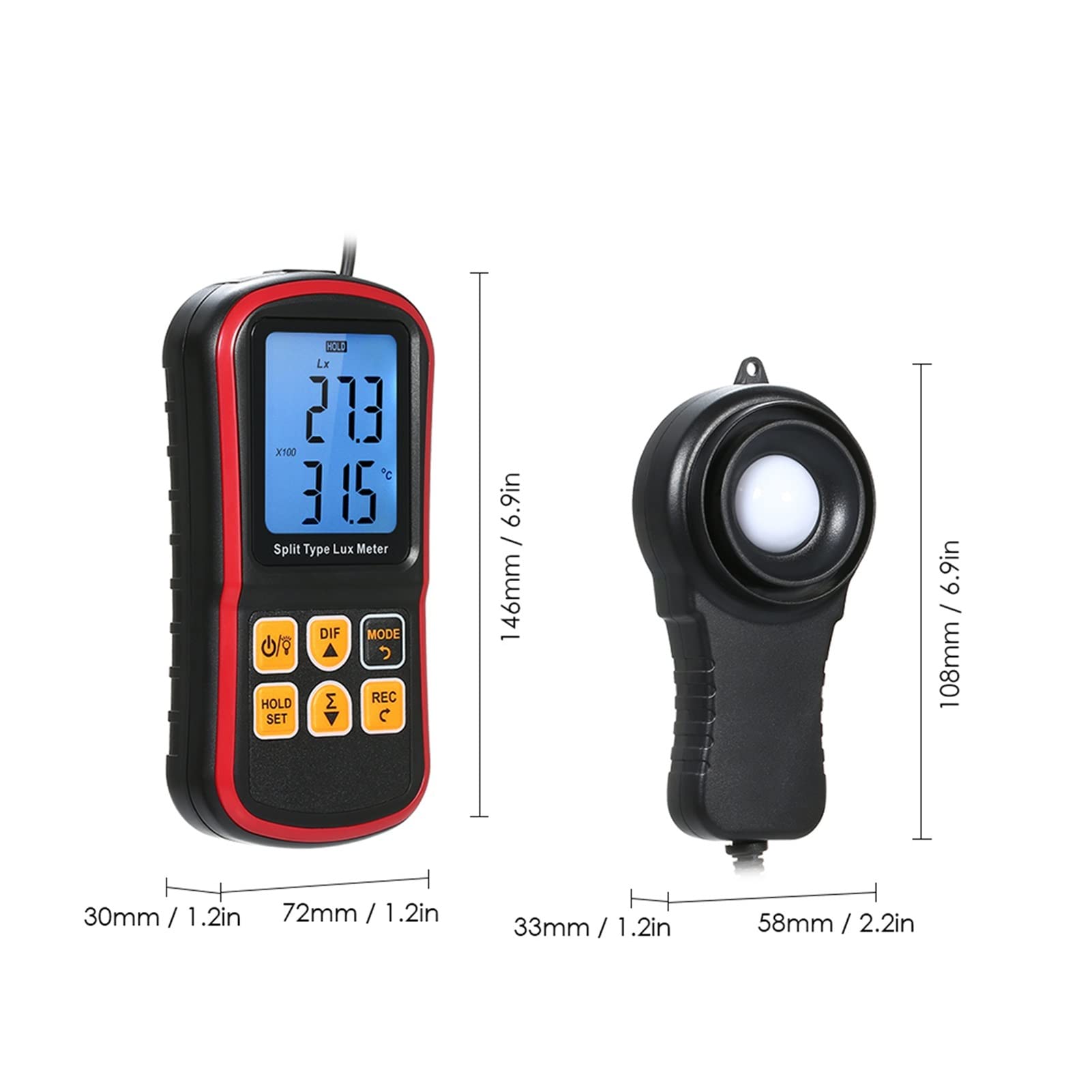 Anemometr Cyfrowy Miernik BT Fotometr Miernik LCD Ręczny Luminometr Luminometr Miernik Światła z Trybem Zatrzymywania Danych Barometr