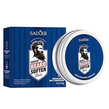 SADOER, Argan Infused, Beard Softening Balm, Moisturizing Nourishing Formula, Clear, 50g
