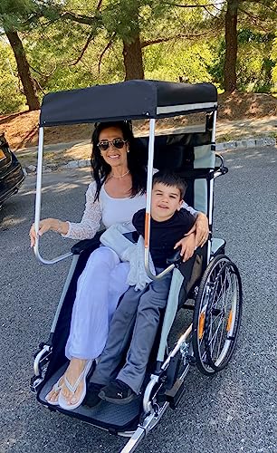 PediCruiser Adult Bike Trailer + Stroller/Wheeler 2 in 1, Seatbelt, Full Weather Guard/Sunshade, Foldable + Easy Front Wheel Attachment Option, Fun + Functional for All Ages - Thumbnail 7