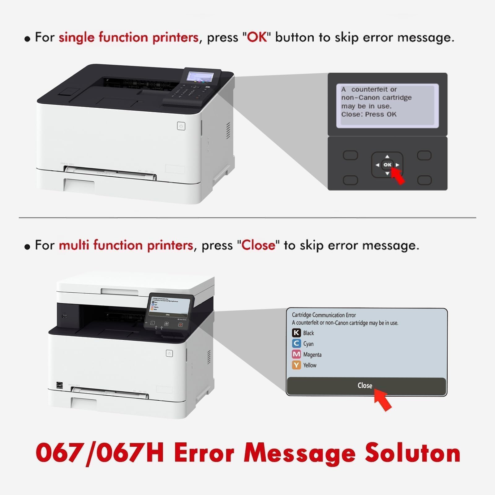 067 Compatible Toner Cartridge Replacement for Canon 067 067H i-SENSYS MF655CDW MF657CDW LBP631CW LBP633CDW MF651CW-Printer (Black Cyan Yellow Magenta, 4-Pack)