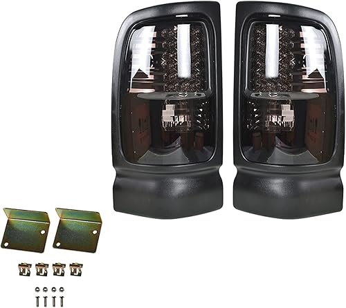 Repuesto para camión Dodge RAM 1994-2001 1500 2500 3500 para lado del conductor, montaje de luz trasera del lado del pasajero, carcasa negra