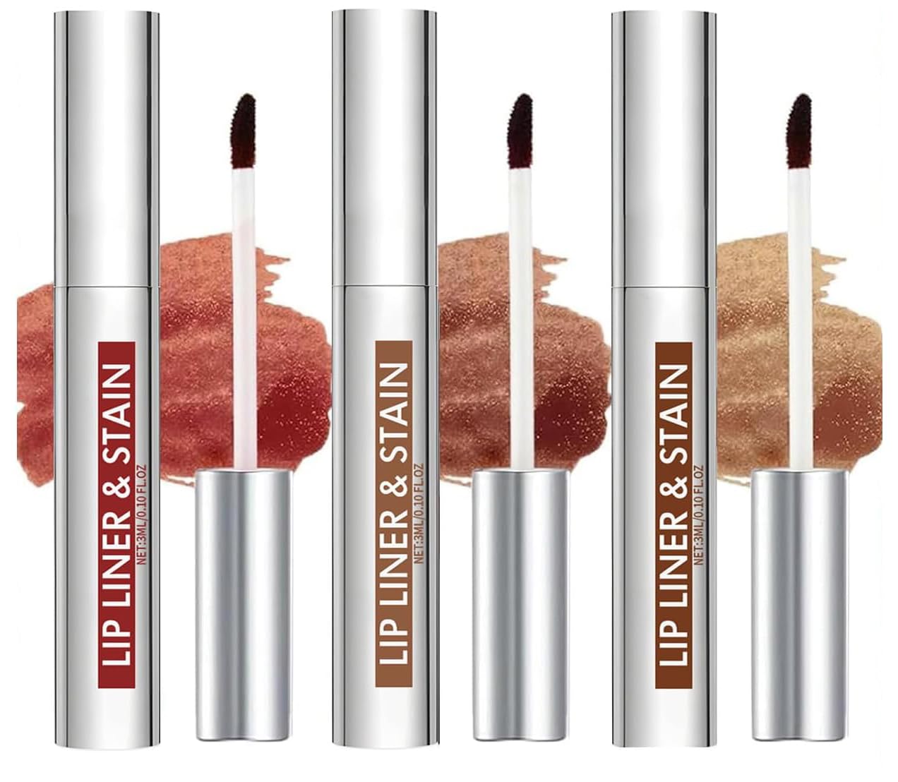 Aderier Lip Liner Peel Off Lip Liner Tattoo, 3Pcs Peel Off Lip Stain, Long Lasting Lip Stain Peel Off, Infused with Hyaluronic Acid & Vitamin E(MUAH & HEY & LOVER)