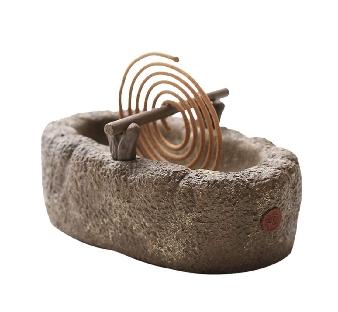 Incense Holder,Creative Antique Purple Sand Incense Burner Point Coil Ceramic Sandalwood Furnace Household Zen Stick Indoor Elegant