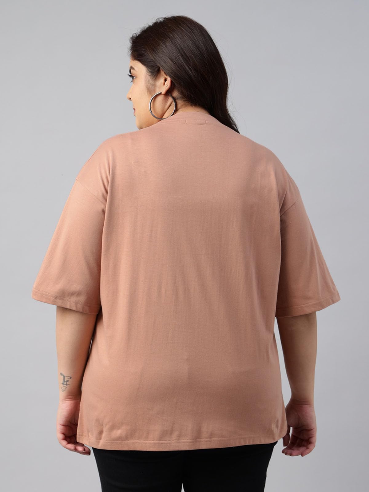JUNEBERRY Bardzo duże damskie koszulki, 100% czysta bawełna, luźny krój, opadające ramiona, nadruk graficzny, duże rozmiary, 2 sztuki (rozmiary 2XL do 5XL)