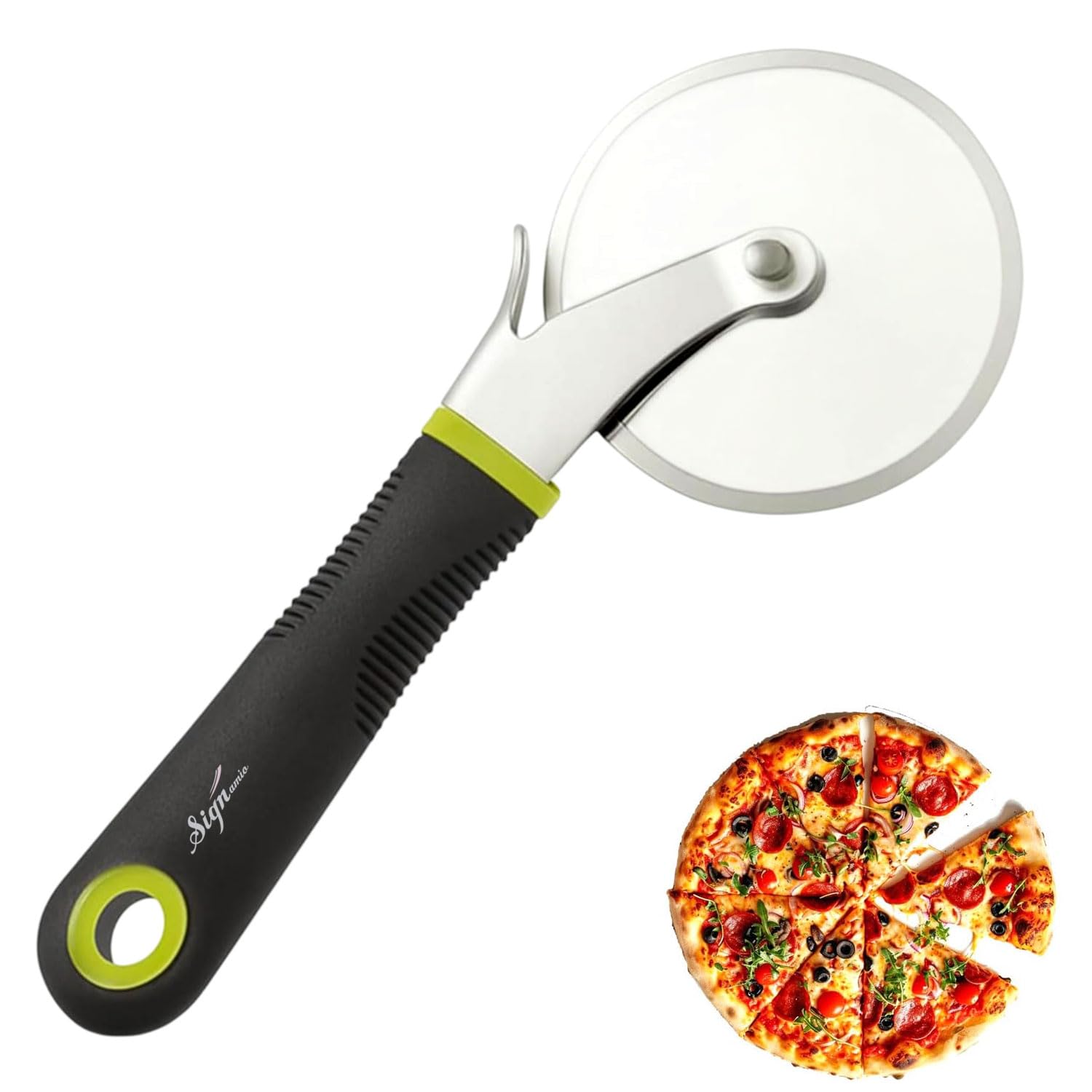 SIGNAMIO Steel Pizza Cutter for Kitchen - Black