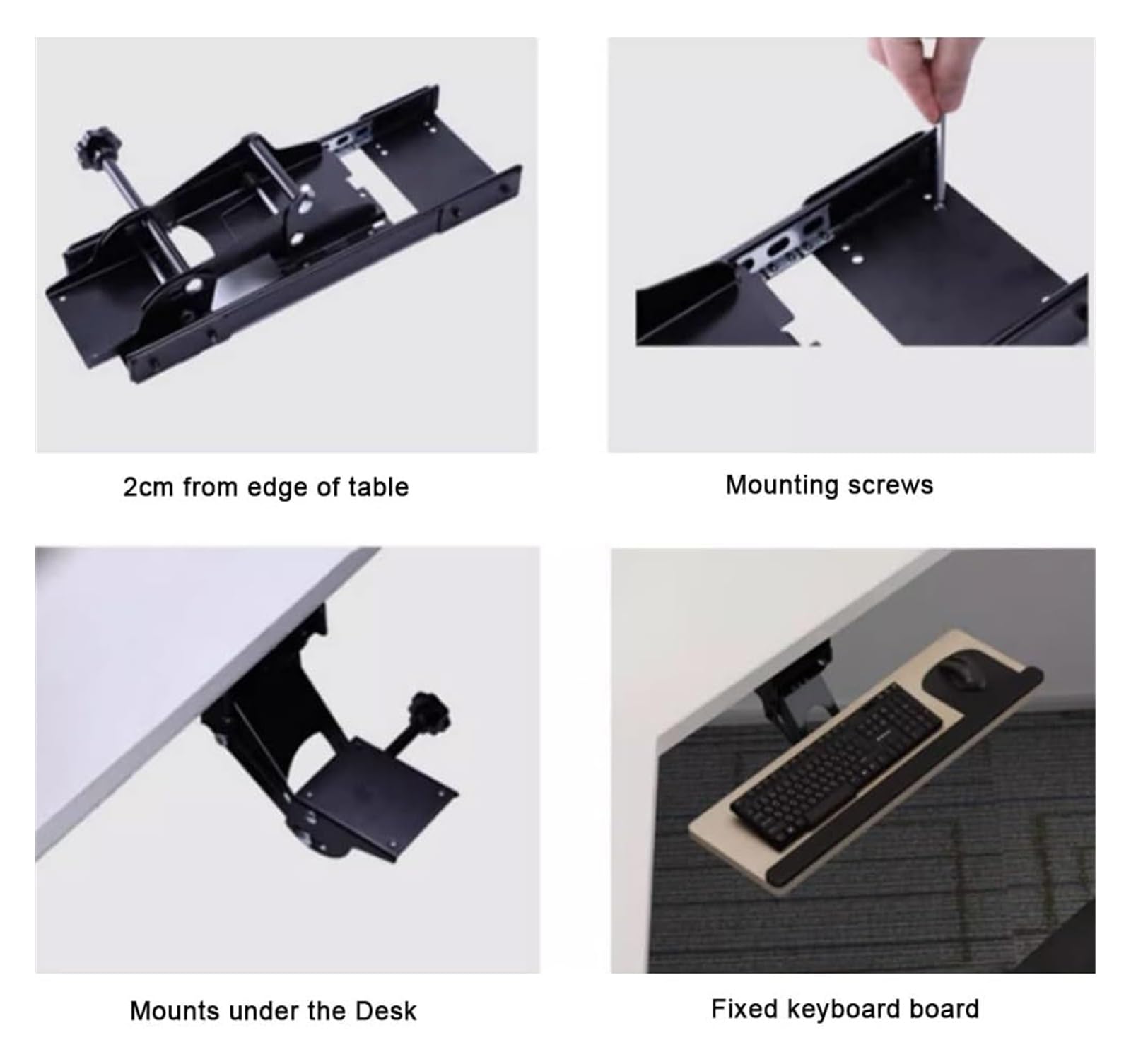 Verstellbare Tastaturablage unter dem Schreibtisch, drehbarer Ständer für Gaming und Heimbüro, Höhe/Winkel verstellbar, 76,2 cm Eichen-Finish, ergonomisches Design für verbesserten Komfort