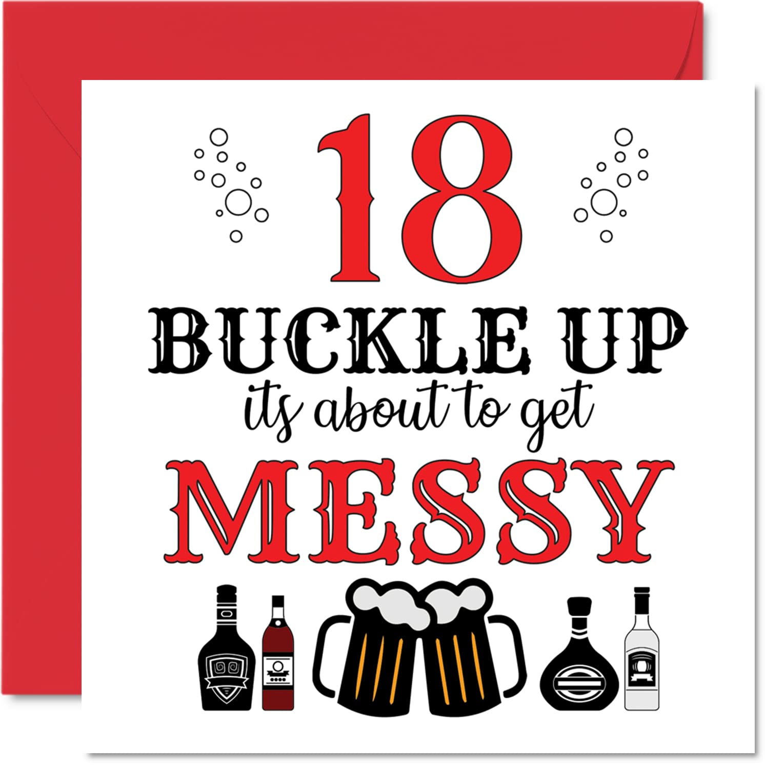 Fun 18th Birthday Cards for Men Woman, Buckle Up