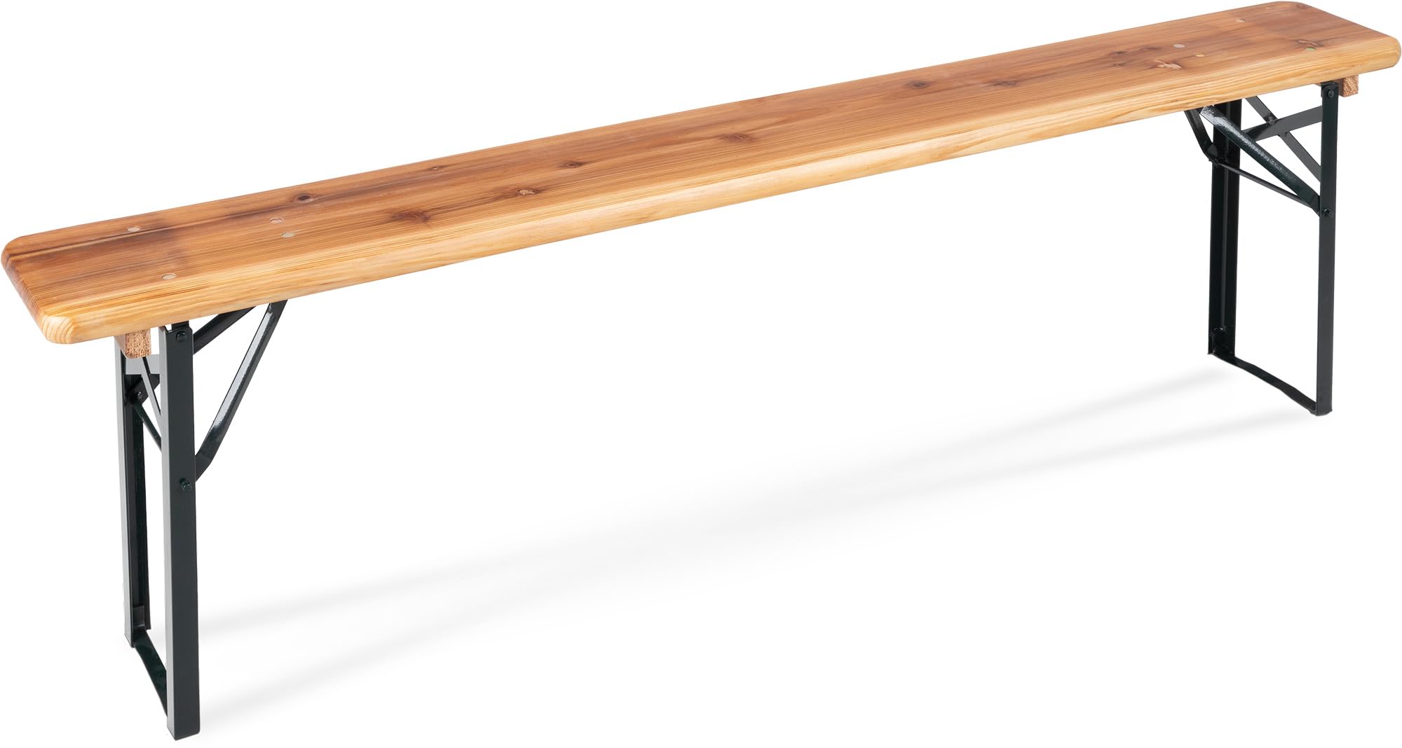 Stagecaptain BBB-180 Hirschgarten Banc De Biergarten 177 cm Naturel | Banc de bière robuste et long, Charnières métalliques solides, faciles à ouvrir/fermer, Surface laquée, Dessous non traité