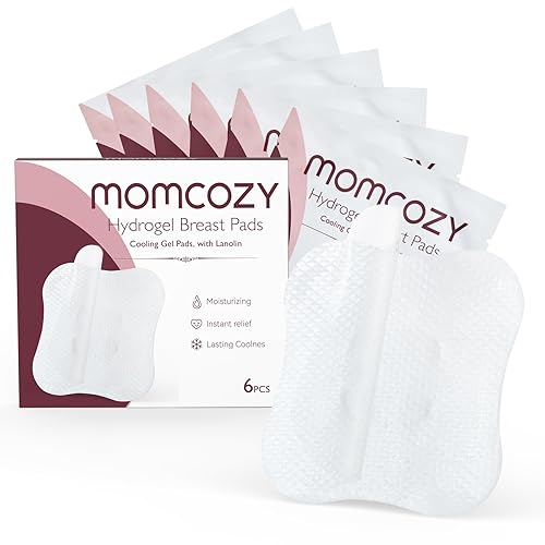 Momcozy Almohadillas de gel calmantes, alivio instantáneo y prolongado para dolores en los pezones, almohadillas de hidrogel con lanolina para