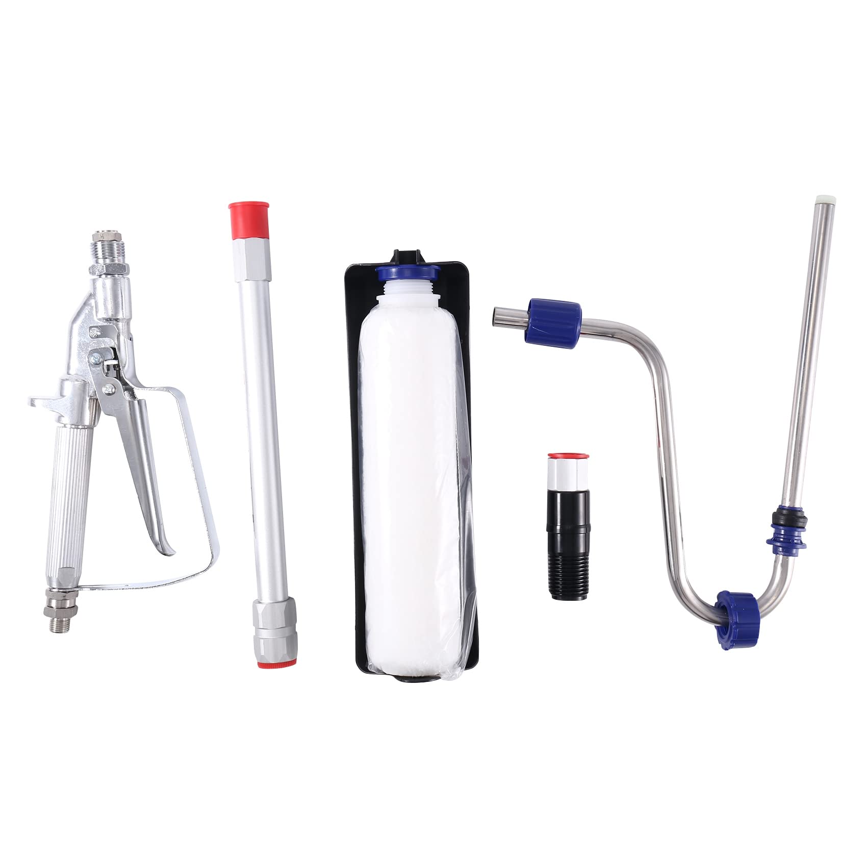 Schwamm Rullo di vernice airless argento rullo di vernice senza aria in metallo spruzzatore elettrico con asta di estensione audace da 30 cm adatto per spruzzatore