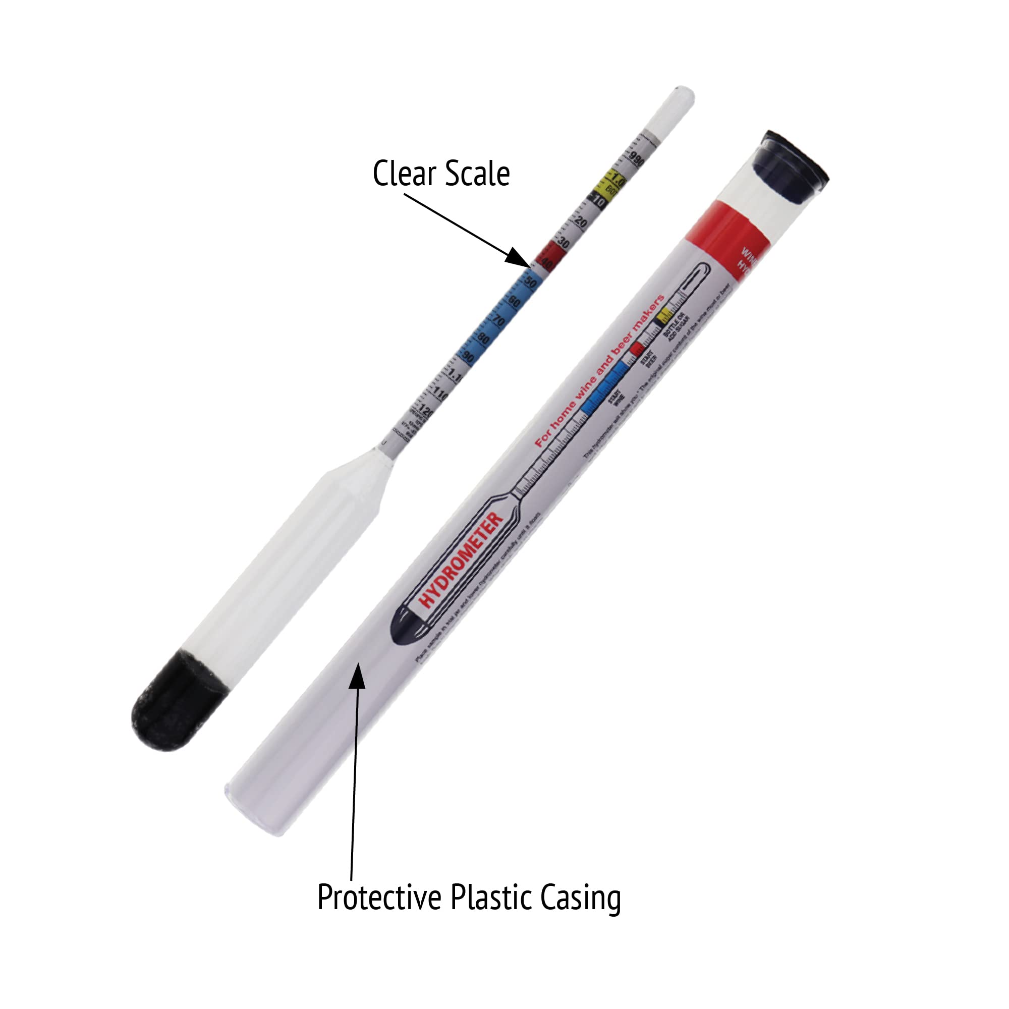 Buy Home Brew Hydrometer with Included 100 Millimeter Trial Sampling