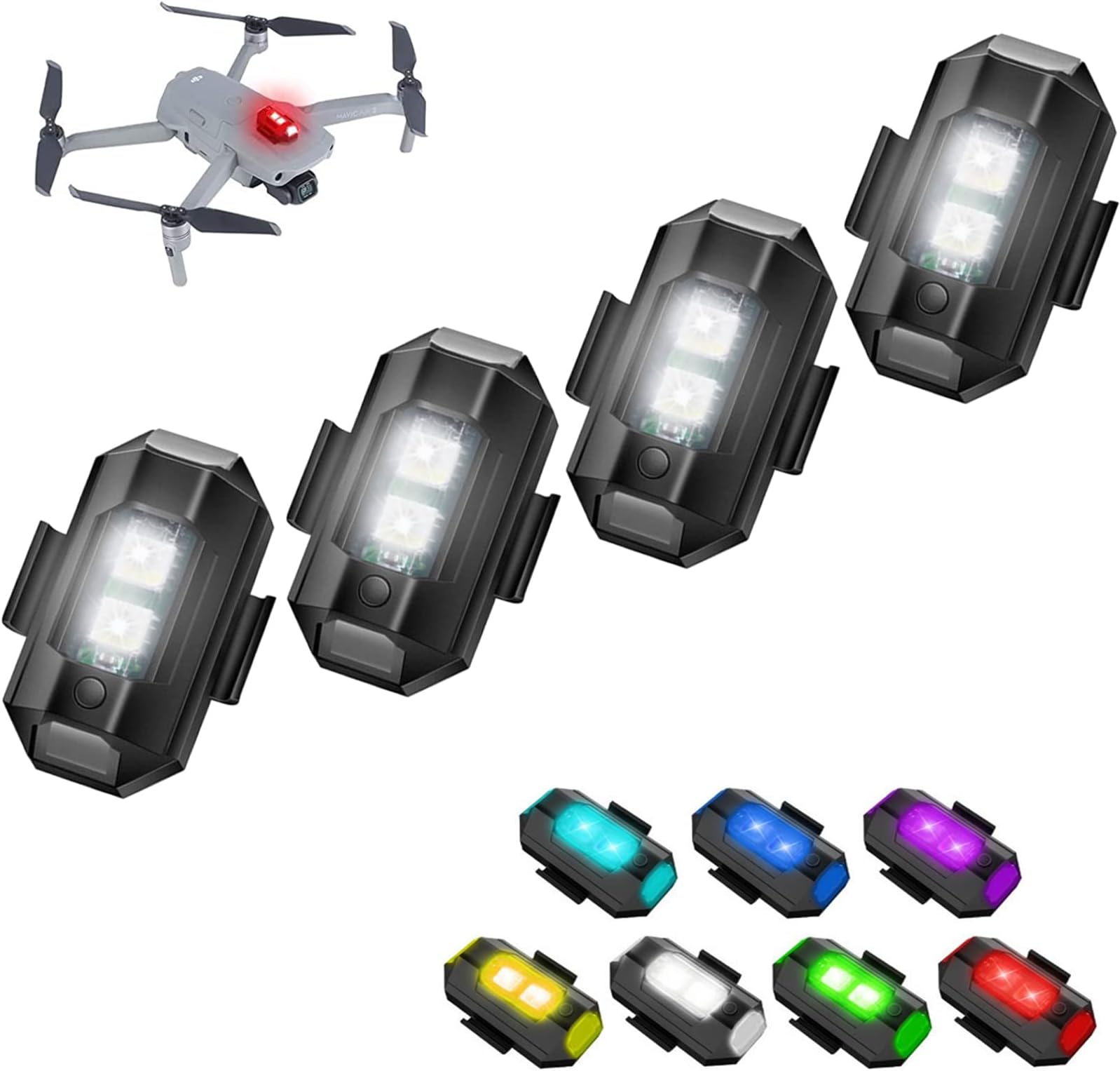 4 Stück Strobe Drone Light 7 Farben Led Aircraft Strobe Lights USB