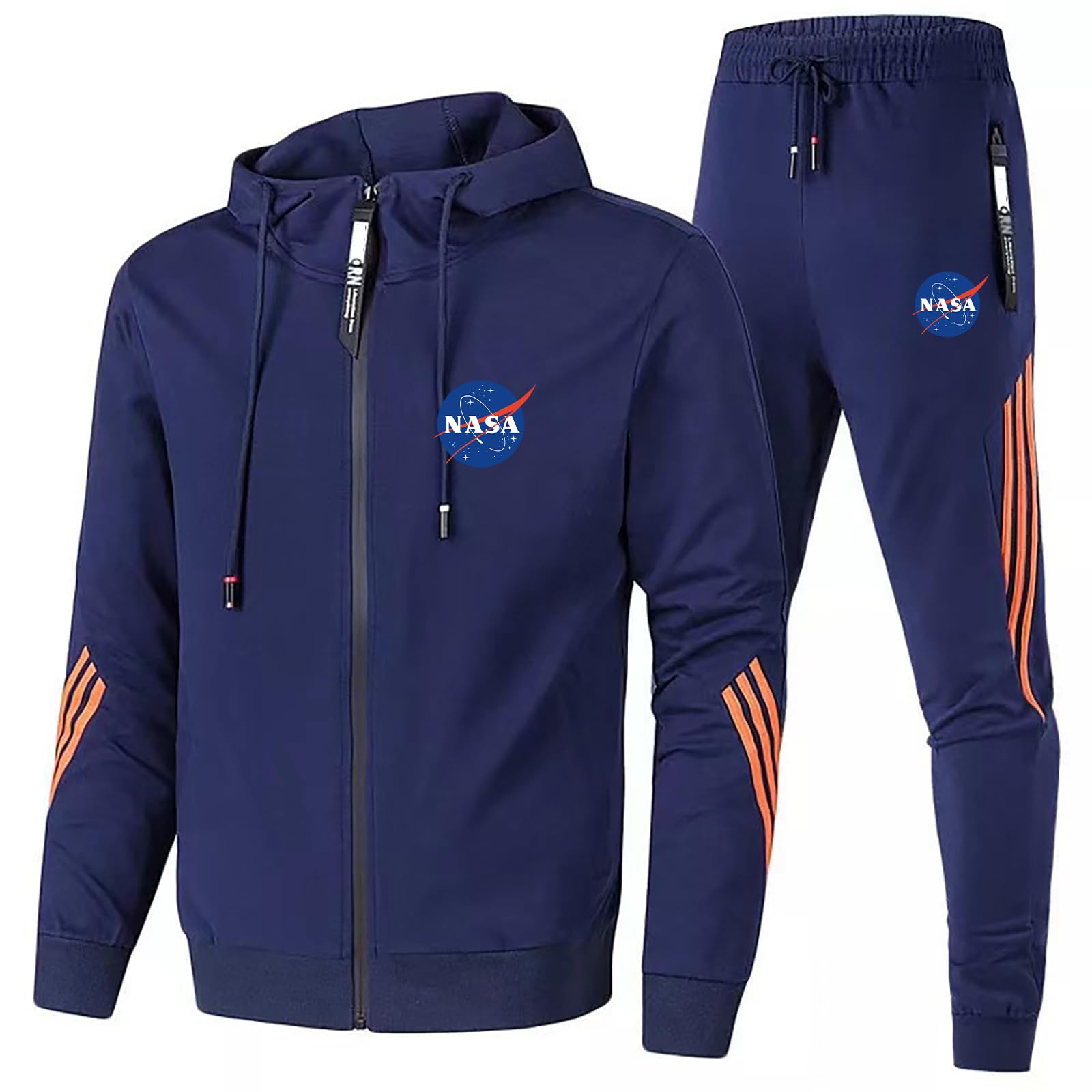 ARMAAN Jogginganzüge für Herren, Trainingsanzug mit Langarm Fleece Zipp Hoodie und Jogginghosen für NA-sa, Sport Sweat Suit, Bequeme Passform, Casual 2-Teiliges Set Sportbekleidung