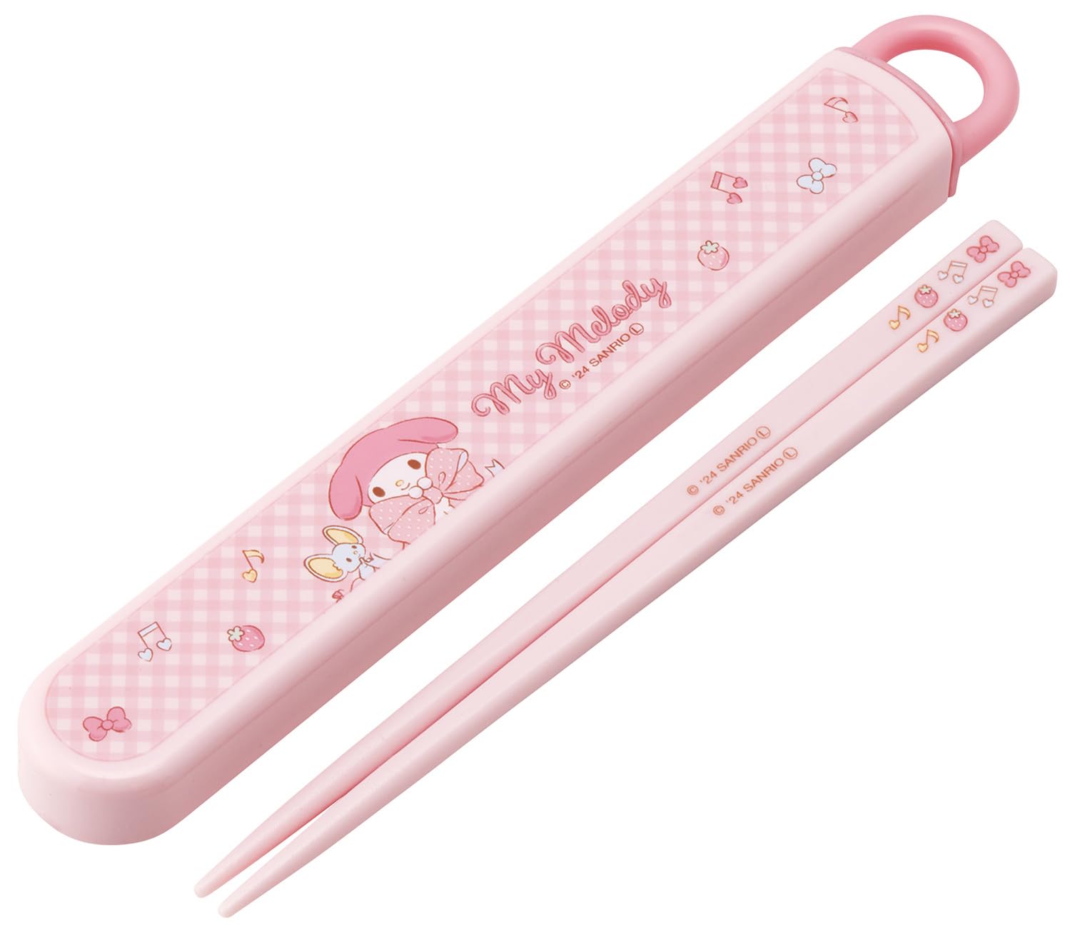 Skater Chopsticks, Chopsticks Case Set, Children's, Bento Box, 6.5 inches (16.5 cm), Made in Japan, Dishwasher Safe, Slide Type, Sanrio, My Melody, Big Ribbon, Girl's, ABS2AMAG-A : Home & Kitchen