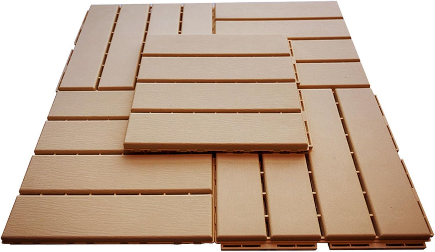 Dalles et lames de terrasse en composite, Dalles de terrasse à emboîtement de drainage Patio multicolore 30x30x2cm 27 pcs(Wood Color)